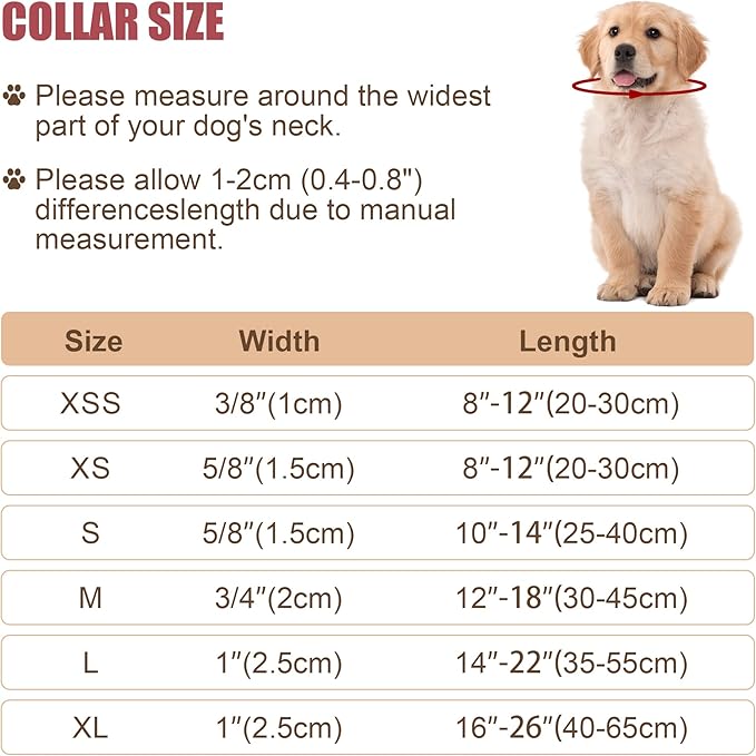Reflective Dog Collar with Buckle Adjustable Safety Nylon Collars for Small Medium Large Dogs, Pink L