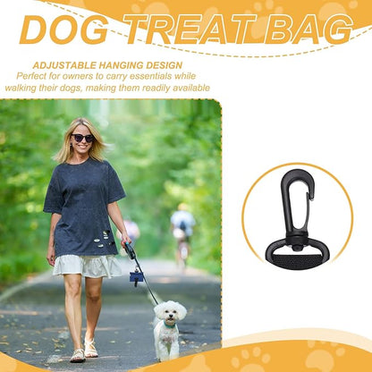 Dog Poop Bag Holder, Pet Waste Bag Dispenser Dog Treat Pouch with Clip Oxford Cloth Portable Reusable Easy Cleanup(2Pcs, Dark Green), Intended for Outdoor/Travel/Walking