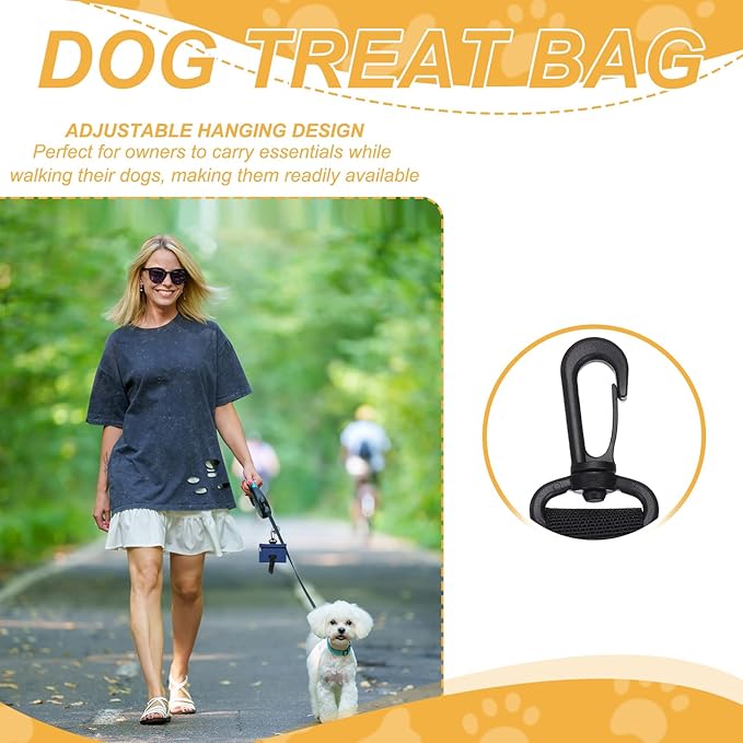 Dog Poop Bag Holder, Pet Waste Bag Dispenser Dog Treat Pouch with Clip Oxford Cloth Portable Reusable Easy Cleanup(2Pcs, Gray/Pink), Intended for Outdoor/Travel/Walking