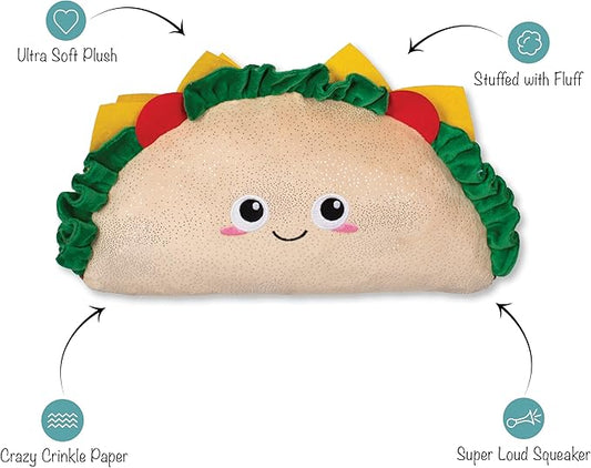 Fringe Studio Large Plush Dog Toy, FANTAS-Taco!, 16.5" Wide x 9" Tall, Pet Shop Collection (728023)