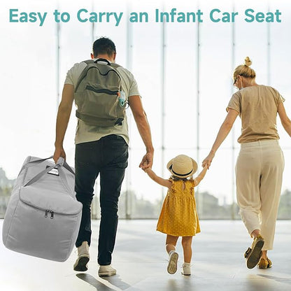 YOREPEK Car Seat Travel Bag for Airplane Compatible with Nuna Pipa Car Seat and Base, Fits for DOONA Stroller without Base, Padded Car Seat Carrier for Airport with 5 Protective Bumper Feet, All Gray