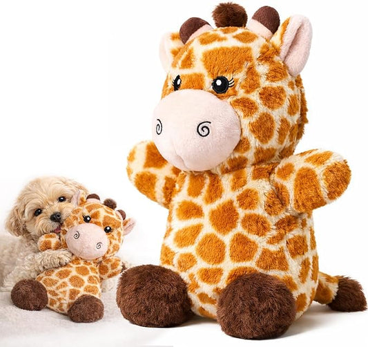 Soft Plush Giraffe Dog Toy for Small & Medium Dogs and Puppies – Dual Squeaker, Crinkle Comfort Toy for Gentle Chewers