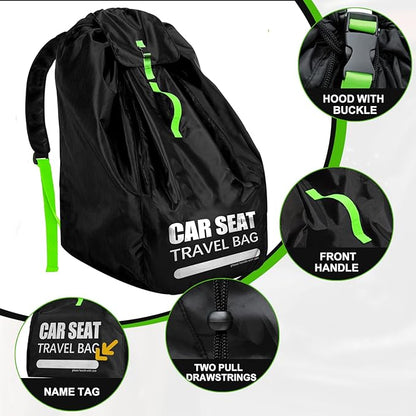 Car Seat Travel Bag for Airplane, Large Car Seat Bags for Air Travel with Padded Straps, Gate Check Storage Bag/Backpack for Car Seat Airport, Carseat Cover Travel - Baby Travel Essentials for Flying