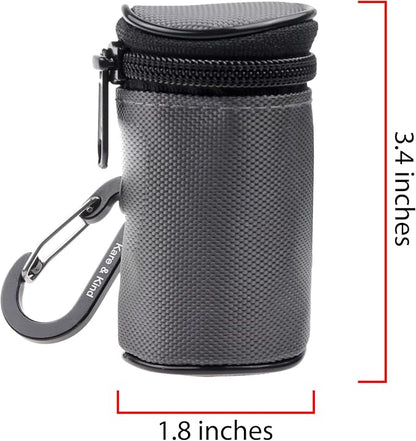 Kare & Kind Pet Waste Bag Dispenser with Carabiner - Double Layer Fabric - Zippered Poop Bag Holder and Pet Waste Bags - Clip On Container Attaches to Leash, Belt, Harness,Collar, Bags - (Black)
