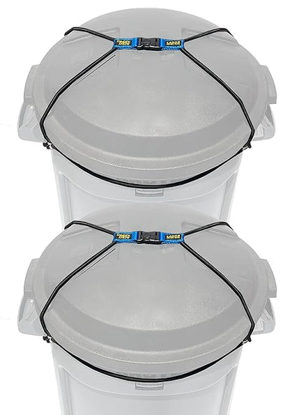 (2 Pack) Doggy Dare Trash Can Lock - Large - Fits 40-60 Gallon Trash Cans - Perfect for Dogs, Raccoons, Opossums - Bungee Cord Design Makes Install Simple (Trash Can NOT Included)