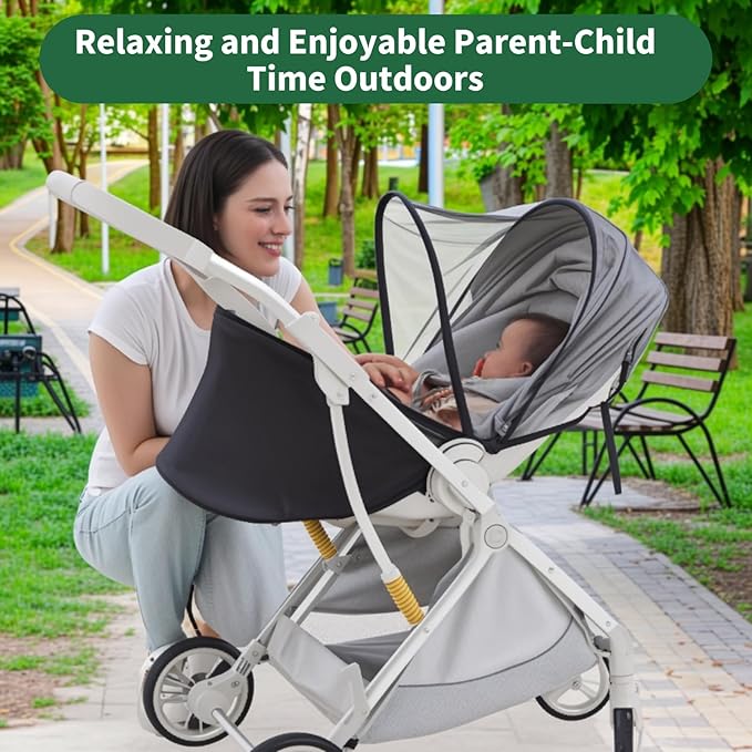DUOMI 2-in-1 Stroller Sun Shade and Mosquito Net Cover - Universal Breathable Baby Cover With Two-Way Zipper for Extender