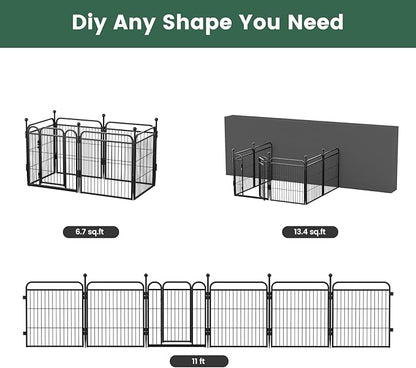 Gardner Pet Dog Playpens, 24" H 6 Panels Dog Pen Outdoor/Indoor Dog Fence Exercise Pen for Small/Medium Dogs, Pet Play Yard Gate with Gravity Automatic Lock, Pet Playpen, Black