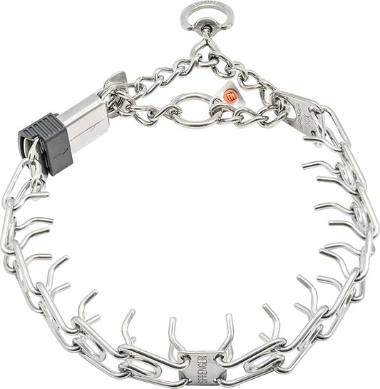 Herm Sprenger Stainless Steel Dog Collar with Short Links and Quick Release ClicLock Buckle Made in Germany (Stainless Steel, 20in x 3.0mm (Neck Size up to 16-17in))