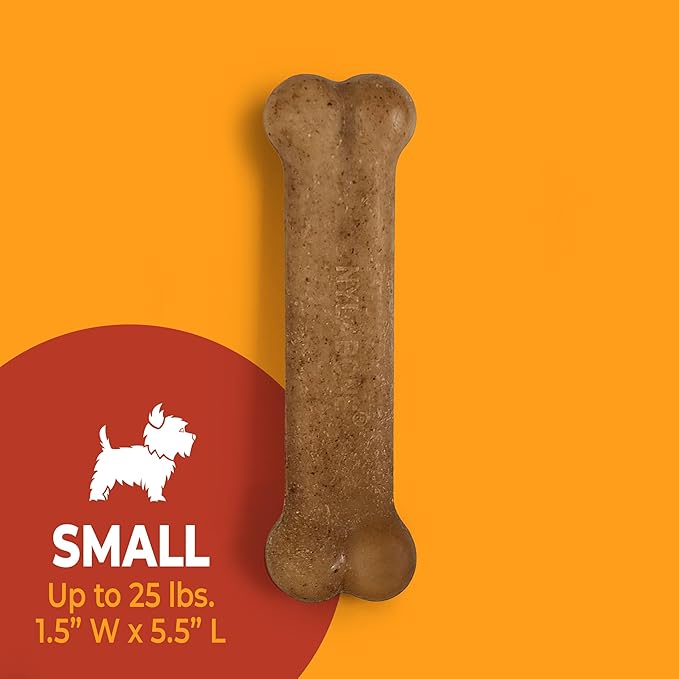 Nylabone Original Bone Strong Chew Toy for Dogs Made with Real Chicken, Durable Dog Chew Bones for Aggressive Chewers, Long-Lasting Flavor Keeps Dogs Busy, Small Dog Toys - Up to 25 lbs, 1 Count