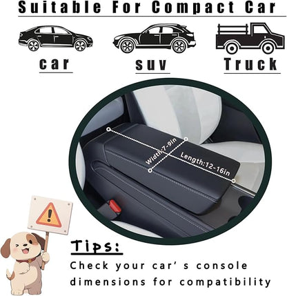 Cullaby Center Console Dog Car Seat for Small Dogs Chihuahua or Yorkie Anti-Anxiety Anti-Collapse Booster Armrest Pet Bed | Secure Portable Seat for Compact Cars (Black, Up to 11 lbs)