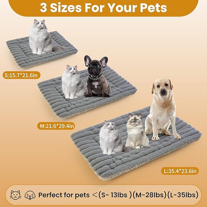 Self Warming Cat Bed, 2 Pack 22x16 Inch Reversible Two-Sided Use Self Heating Mat for Cats and Dogs, Washable Pets Crate Pad for Indoor & Outdoor Use, Non-Slip & Cozy Flannel Base