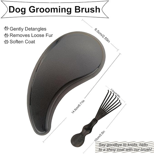 Gentle Grooming Puppy Brush with Gift Box ， Fit for Small Dog ， Yorkie, Shih Tzu, Maltipoo, Maltese and Pomeranian ，Toy Poodle Accessories, Soft Bristle (Black)