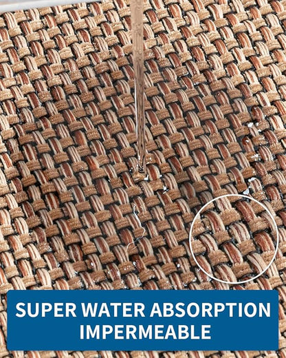 Kitchen Rugs Non Slip Washable, Absorbent Kitchen Mats for Floor, Braided Kitchen Runner Rug with Rubber Backing, Durable Dirt-Resistant Kitchen Carpet for Front of Sink (Beige,20"x47")