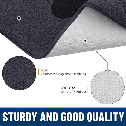 Smiry Dog Door Mat for Muddy Paws, Absorbs Moisture and Dirt, Low-Profile Entryway Mat with Non-Slip Backing, Entry Indoor Outdoor Doormat for Inside Floor (71x47 Inches, Black, Paw)