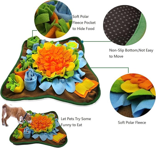 Dogs Snuffle Mat Pet Feeding Mats Puppy Sniffing Pad ,Cat Doggies Interactive Puzzle Toys for Multiple Breeds Encourages Natural Foraging Skills,Training and Stress Release (Orange)