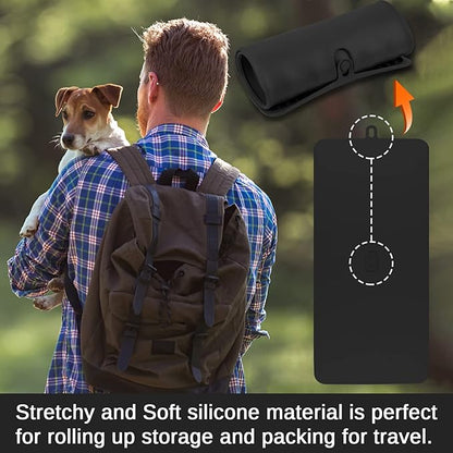 Waterproof Pet Placemat,Feeding Mats,Non Slipping Cat Food Mats,Cat Food Mats for Floor with Lip,Dog Food Mat-Black