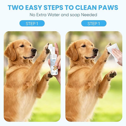 Paw Cleaner for Dogs & Cats - No-Rinse Foaming Pet Foot Washer - paw Cleaner for Dogs Built-in Scrubber Brush for Dirty, Muddy Paws - Dog feet Cleaner (Gardenia)
