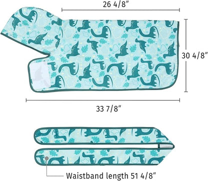 HDE Dog Bathrobe Super Absorbent Quick Drying Puppy Towel Wrap Coat Adjustable After Bath Robes with Hood for Dog Sizes S-XXL Dinosaurs XL