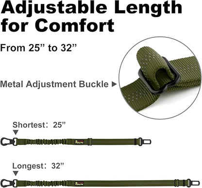 Plutus Pet Dog Seat Belt for Car, Adjustable Dog Car Harness with Carabiner Clip, Reflective Safety Dog Seatbelt Leash with Elastic Bungee, Ranger Green