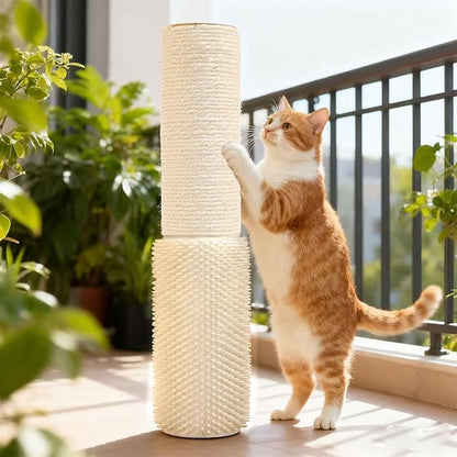 4 Pcs M8 Cat Scratching Post Replacement with Screws, 15.7×3.9-Inch Upgraded Natural Sisal and Soft-Spiked Cat Tree Replacement Parts, for Cat Tower Furniture