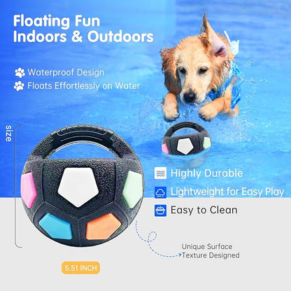 YoFellas Dog Toy Ball with Handle – Durable Squeaky Fetch Ball for Medium & Large Dogs, Floating Interactive Chew Toy for Water Play, Training & Outdoor Games