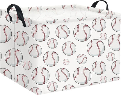 Rectangular Baseball Basket Kids Baby Storage Basket Cute Kids Toy Storage Bin Organizer Shelf Book Sports Room Decor(Baseball)