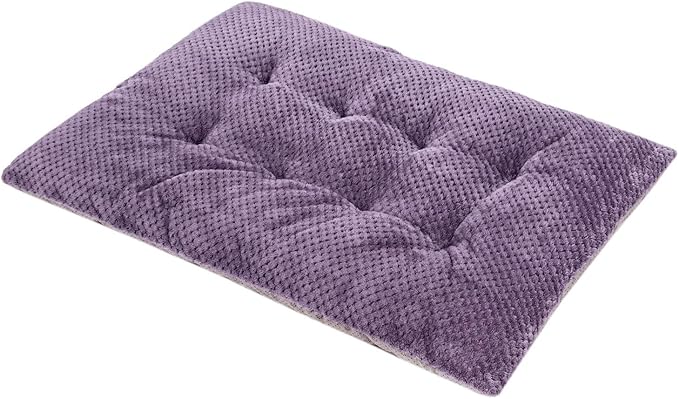 WONDER MIRACLE Fuzzy Deluxe Pet Beds, Super Plush Dog or Cat Beds Ideal for Dog Crates, Machine Wash & Dryer Friendly (23" x 35", L-Grape Purple)