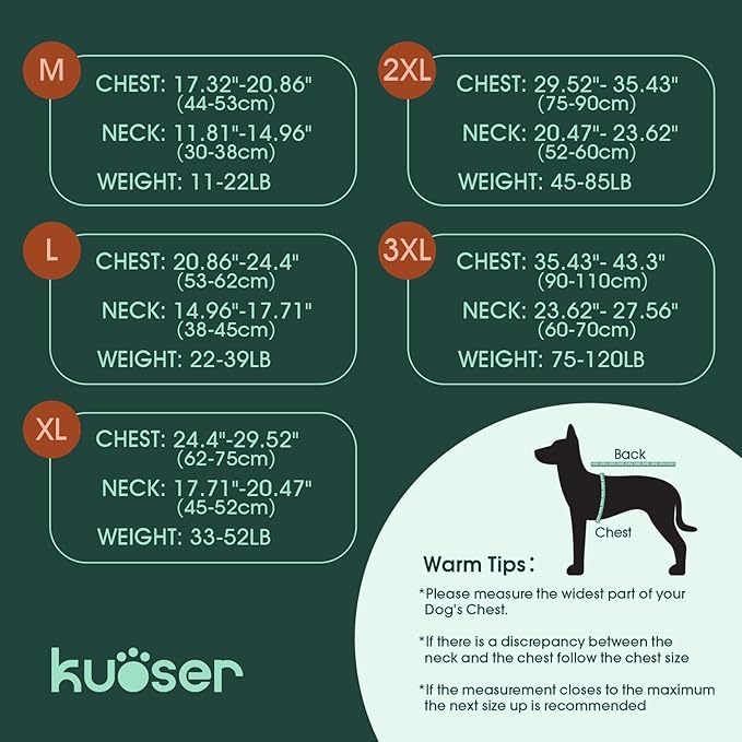 Kuoser Reflective Dog Vest, High Visibility Safety Vest for Medium to Large Dogs, Lightweight Pet Reflective Vests for Hunting Outdoor Activities Walking at Night, Fluorescent Green 2XL