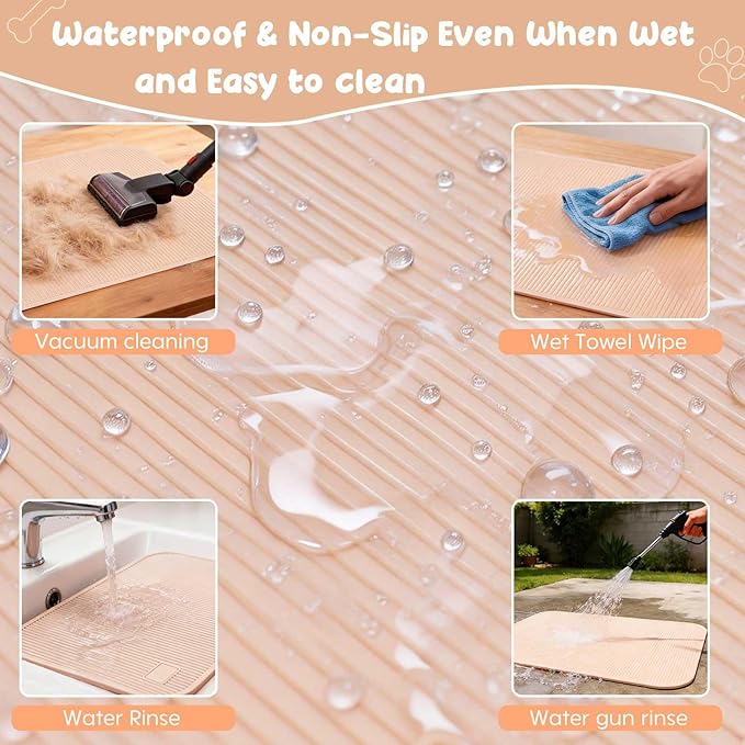 Dog Grooming Table Mat Pad Non Slip，Silicone Durable Premium Non-Slip Dog Bath Mat，Slip Mat - Bathing Mat for Pets，22.45inchX15.75inch (Khaki)