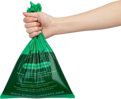 Green Sheep Dog Poop Bags, 65% GRS Certified Recycled PE, Unscented Dog Waste Bags, 270 Count Rolls for Dogs & Cats, Litter Bags for Pet Waste Disposal