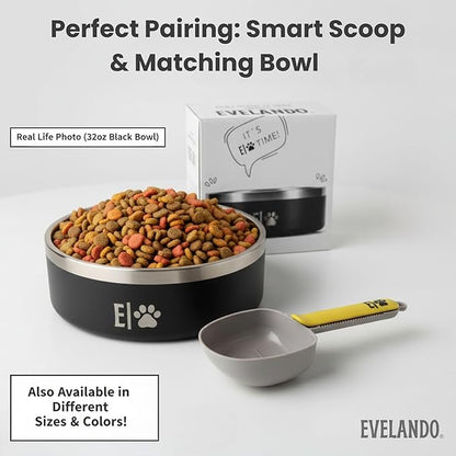 EVELANDO® Dog Food Measuring Cup 1 Cup BPA-Free Tool with Non-Slip Grip Handle & Bag Clip Includes Cotton Storage Bag & Adhesive Hook for Dogs & Cats (Pink)