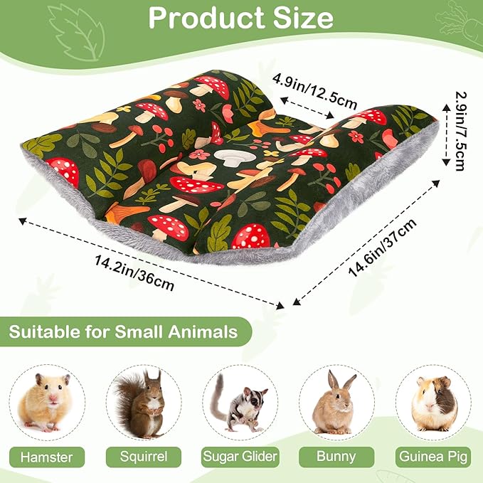 Rabbit Bed 15"X14"Thickened and Soft Bunny Bed Washable Cuddle Cushion Plush Mat Double-Sided Plush Small Pet Flop Mat Cotton Pillow for Rabbit