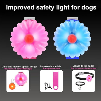 AHJ Dog Collar Light, 2 Pack Dog Safety Lights for Night Walking, USB-C Rechargeable Dog Light Clip-On LED for Kids' Backpacks, Dogs, Runners, Joggers, Cyclists, Camping & Hiking (Pink and Blue)