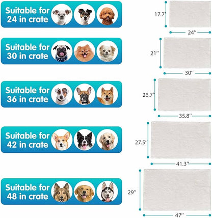 Dog Bed Mat Crate Pads for Dog Cages 24x17.7 Inch Washable Anti-Slip Dog Kennel Pad Soft Small Puppy Cage Cushion Liner, Beige