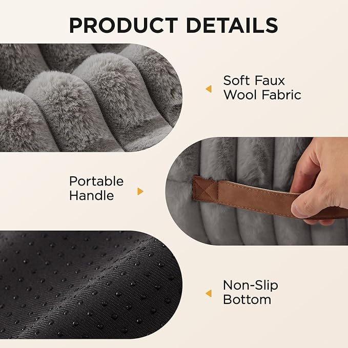 Joydeco Cat Couch for Pets, 36 inch Plush Pet Sofa, Cat Bed for Indoor Cats with Removable Washable Cover, Supportive Pet Sofa, Drak Grey