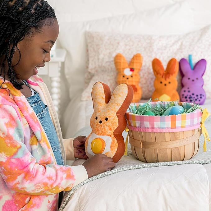 Animal Adventure | 9" Hash Browns Brunch Shaggy Bunny Peeps Plush | Easter Basket Stuffed Animals for Kids | Marshmallow Candy | Huggable Soft Plushie Stuffers Buddy Toy | Collectable Gifts | Aged 3+