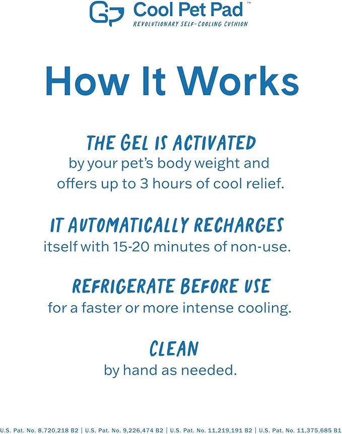 The Green Pet Shop Cool Pet Pad - Small, Sage Grey - Self-Cooling, Pressure Activated Mat for Dogs & Cats from 9-20 lbs - Non-Toxic Gel, No Water Needed