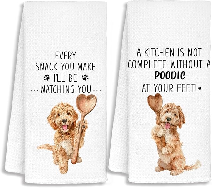 Funny Goldendoodle Kitchen Bathroom Towels,Goldendoodle Gifts for Women Dish Tea Towels, Mom Gifts Decorative Hand Towels for Kitchen for Home Shelf Counter,16x24 Set of 2