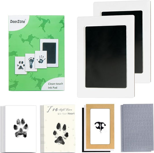 Inkless Paw Print Kit,Dog Paw Print Kit,Dog Nose Print Kit,Clean Touch Ink Pads and Imprint Cards,Pet Paw Print Impression Kit for Dogs Cats Footprint Keepsake