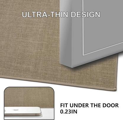 Ultra Thin Indoor Door Mat, Non-Slip Natural Rubber Backing Inside Doormat, Washable, Low-Profile Entrayway Mats, Durable Dirt Trapper for Various Entrance, 29''X17'', Brown