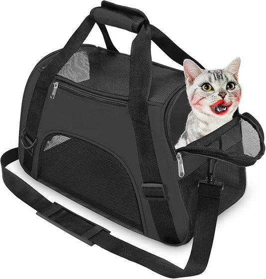 YLONG Cat Carrier Airline Approved Pet Carrier,Soft-Sided Pet Travel Carrier for Cats Dogs Puppy Comfort Portable Foldable Pet Bag,Airline Approved