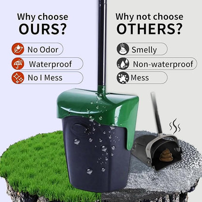 ienjoyed Pooper Scooper Large Swivel Bin & Rake with 160 Waste Bags,Heavy Duty Dog Pooper Scooper with Bag Attachment for Dogs, Long Handle Poop Scooper with Lid for Yard, Grass, Gravel(Dark Green)