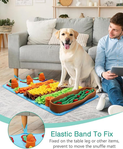 ORIA 32''x20'' Snuffle Mat for Dogs, Interactive Dog Puzzle Toy to Keep Them Busy, Encourages Natural Foraging Skills and Stress Relief, Slow Feeding Mat for Small Medium Large Dogs Cats Rabbits