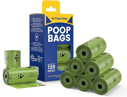 Dog Poop Bags Rolls, Extra Thick & Leak-Proof Doggie Bags, Lavender Scented Pet Waste Bags Made from 70% Certified Recycled Plastic, Easy Tear & Open Poop Bags for Dog Walking, 8 Rolls (120 Count)