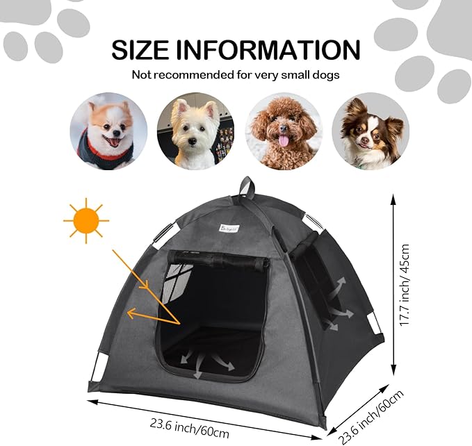 Cat Tent Outdoor/Indoor, Cat and Dog Waterproof Tent House, Outdoor Dog Bed Washable, Indoor/Outdoor Cave Nest Bed Small Dog Tent for Cat, Bunny and Small Animal (Gray, S)