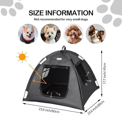 Cat Tent Outdoor/Indoor, Cat and Dog Waterproof Tent House, Outdoor Dog Bed Washable, Indoor/Outdoor Cave Nest Bed Small Dog Tent for Cat, Bunny and Small Animal (Gray, S)