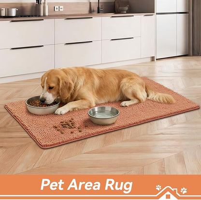 Bcoimo Super Absorbent Dog Door Mat, 48"*30" Anti Slip Mat for Muddy Paws, Pet Rugs for Dirty Paws Washable That Absorbs Moisture and Dirt, for Dog Cage and Pet Resting Carpet