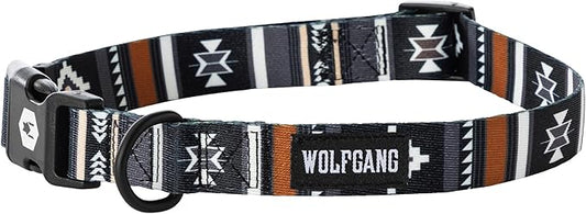 Wolfgang Heavy Duty, Adjustable Dog Collar with Quick Release Nylon Buckle for Walking & Training, NewMoon Print, Small