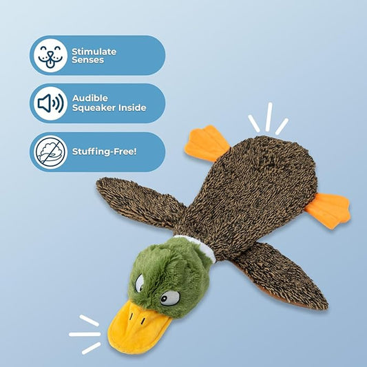 Best Pet Supplies Squeaky Dog Toys with Soft Durable Fabric for Small, Medium and Large Pets Interactive Toy for Indoor Play, Supports Active Biting and Play - 1Wild Duck, Pig, Small