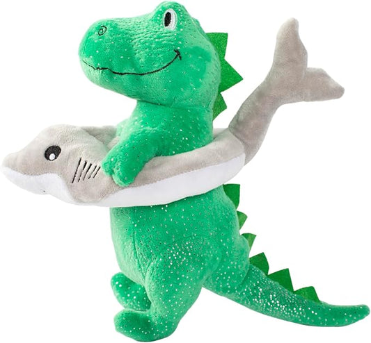Fringe Studio Plush Dog Toy, Shark Week REX (289879) for All Breed Sizes